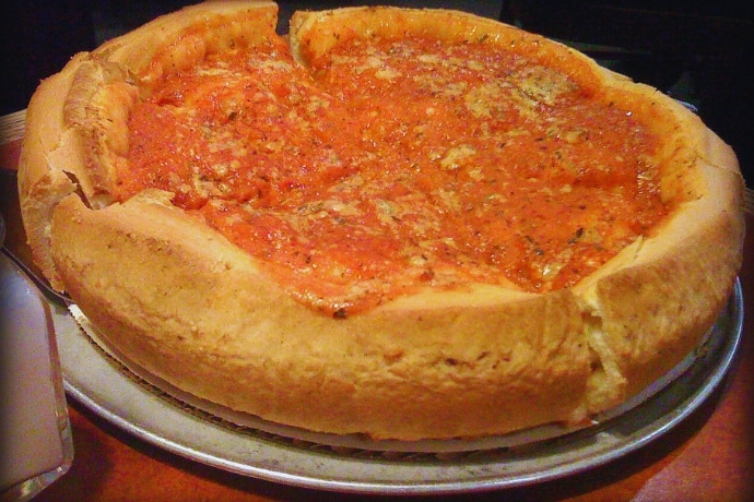 PizzaPapalis’ specialty – deep dish.