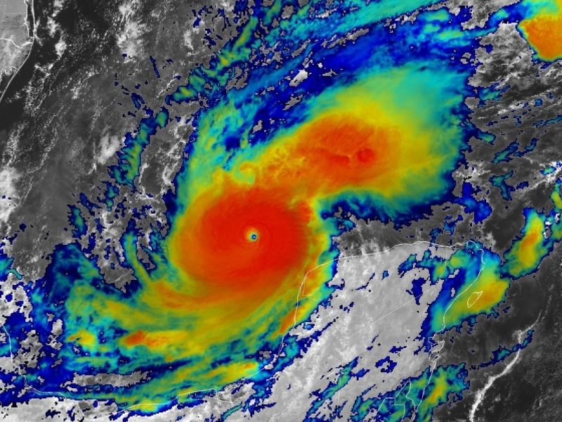 A GOES satellite view of Cat. 5 Hurricane Milton