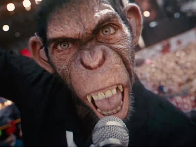 CGI monkey as Robbie Williams' avatar