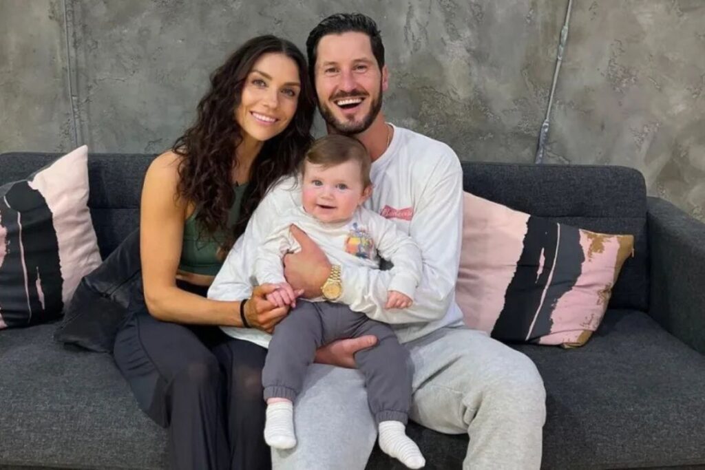 Jenna Johnson, Valentin Chmerkovskiy, and their child