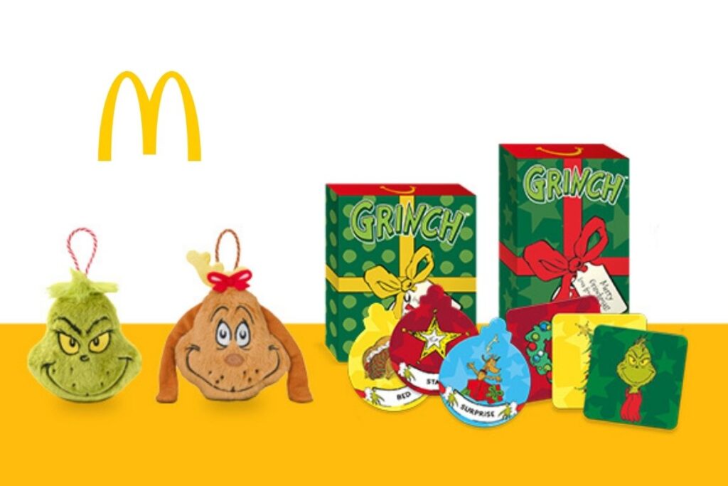 McDonald's Grinch™ and Max plushies and 3 different card games