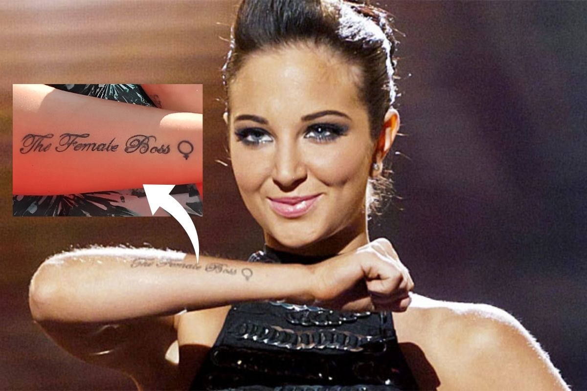 Tulisa's tattoos 'The Female Boss' Located on her right forearm