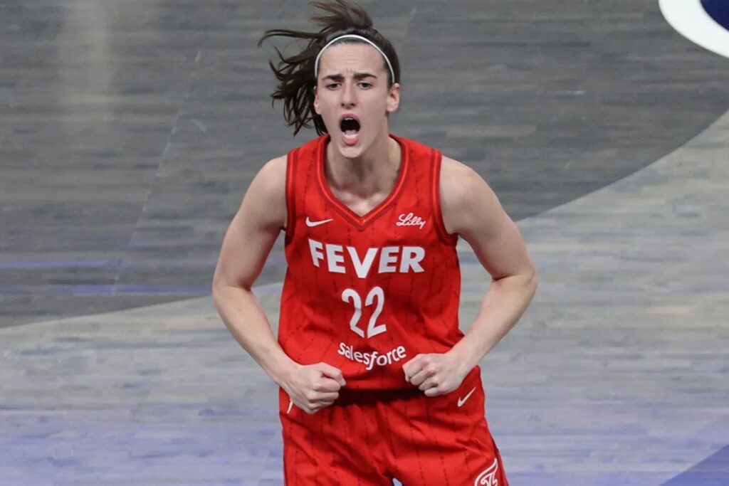 Caitlin Clark plays for the Indiana Fever in the WNBA