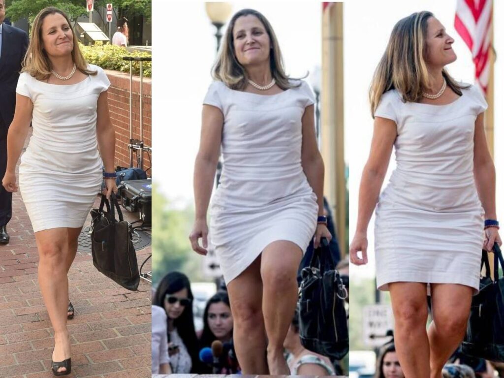 Chrystia Freeland height is 5 feet 9 inches (175 cm)