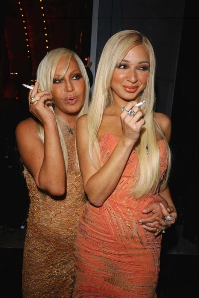 Donatella Versace young; photo from 2002