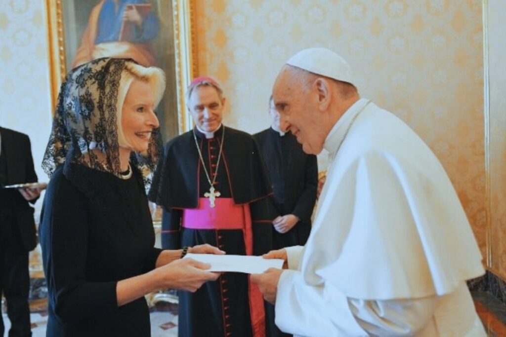 Pope Francis honored Callista Gingrich with the title Dame Grand Cross of the Order of Pius IX