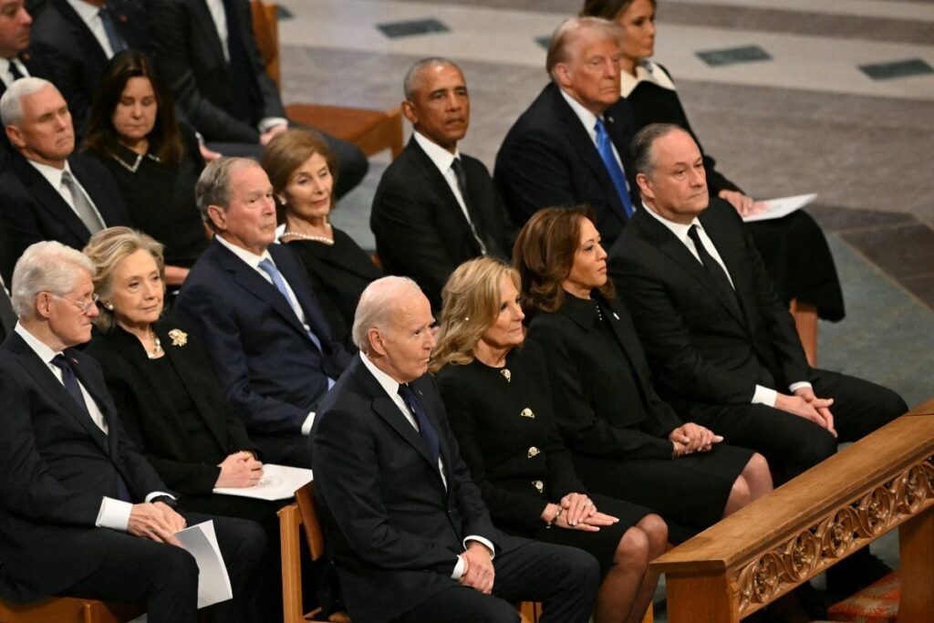 A Display of Respect: Barack Obama, Joe Biden, and Kamala Harris Gather at Washington National Cathedral