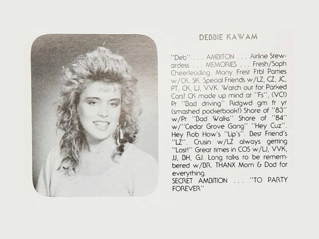 Debrina Kawam's 1985 Yearbook Photo